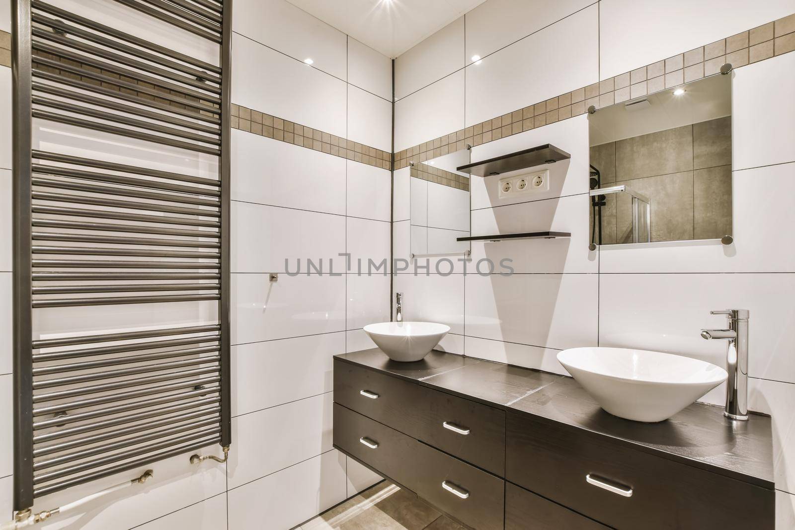 Interior design modern bathroom in stylish house