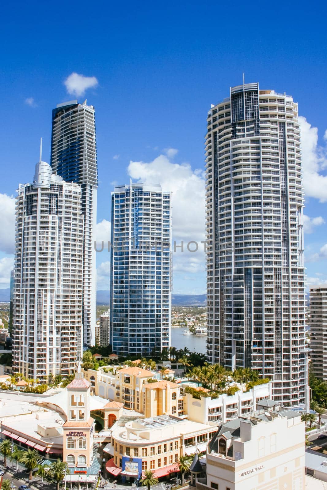 Surfers Paradise, Australia - April 11 2007: View over the Surfers Paradise area of the Gold Coast, Queensland, Australia