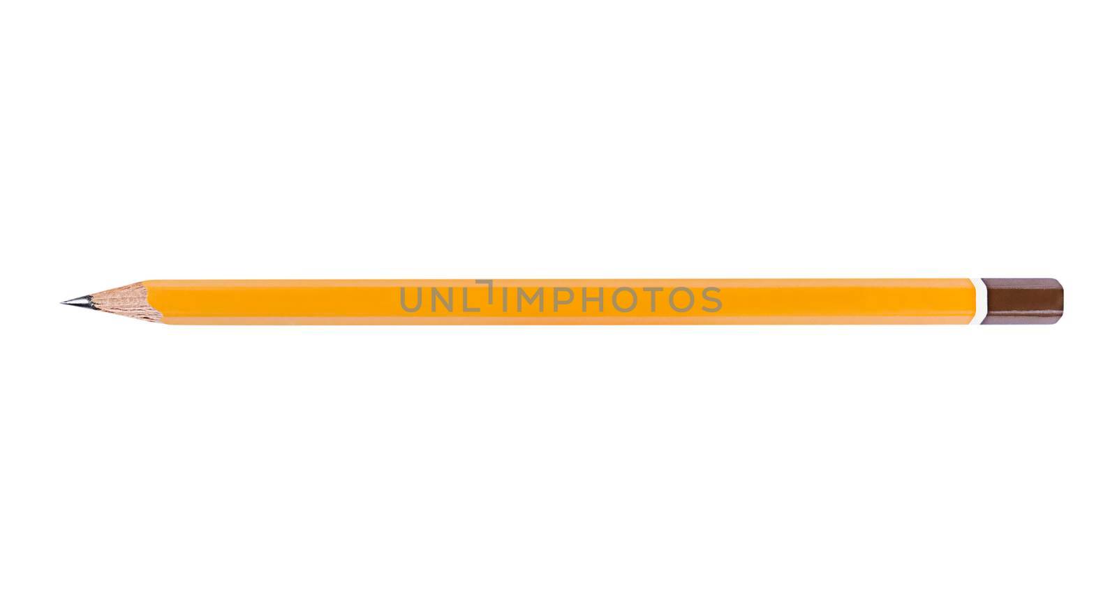 One pencil isolated on white background