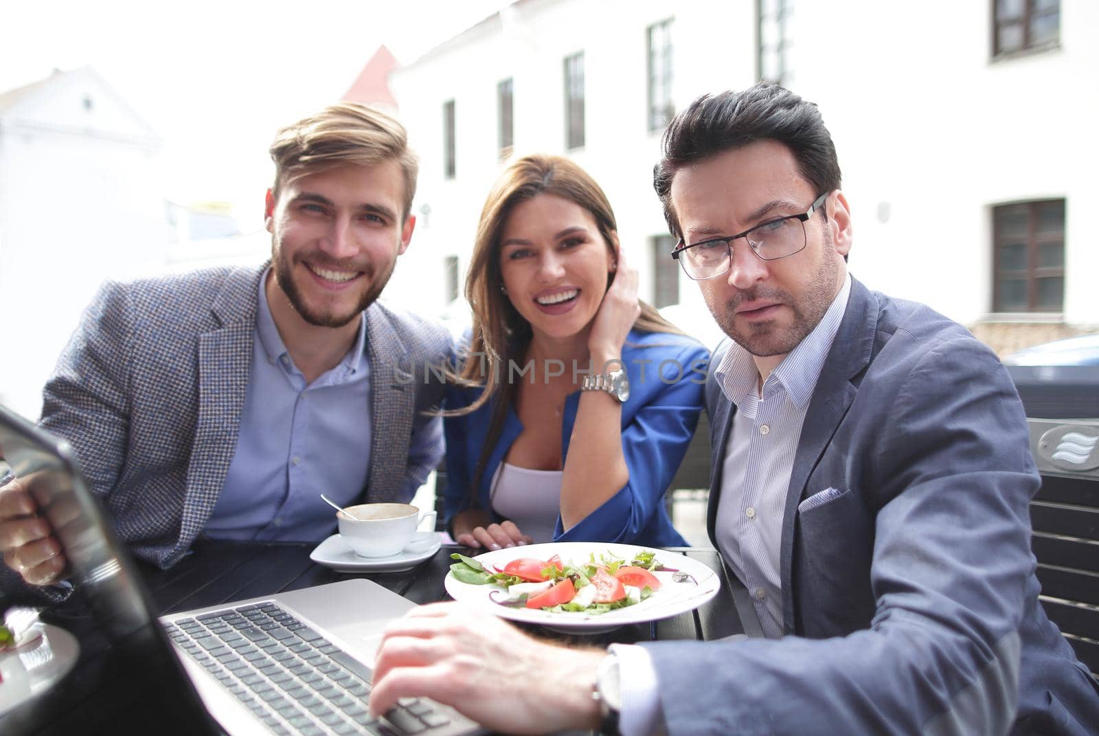 business team at lunchtime by asdf