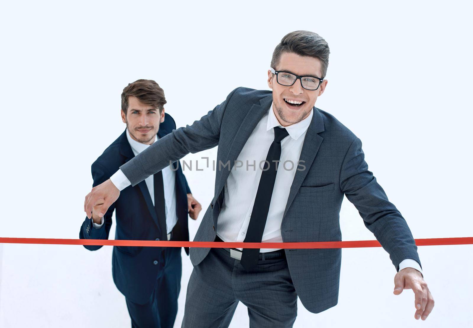 Successful entrepreneurs are happy their new victory.