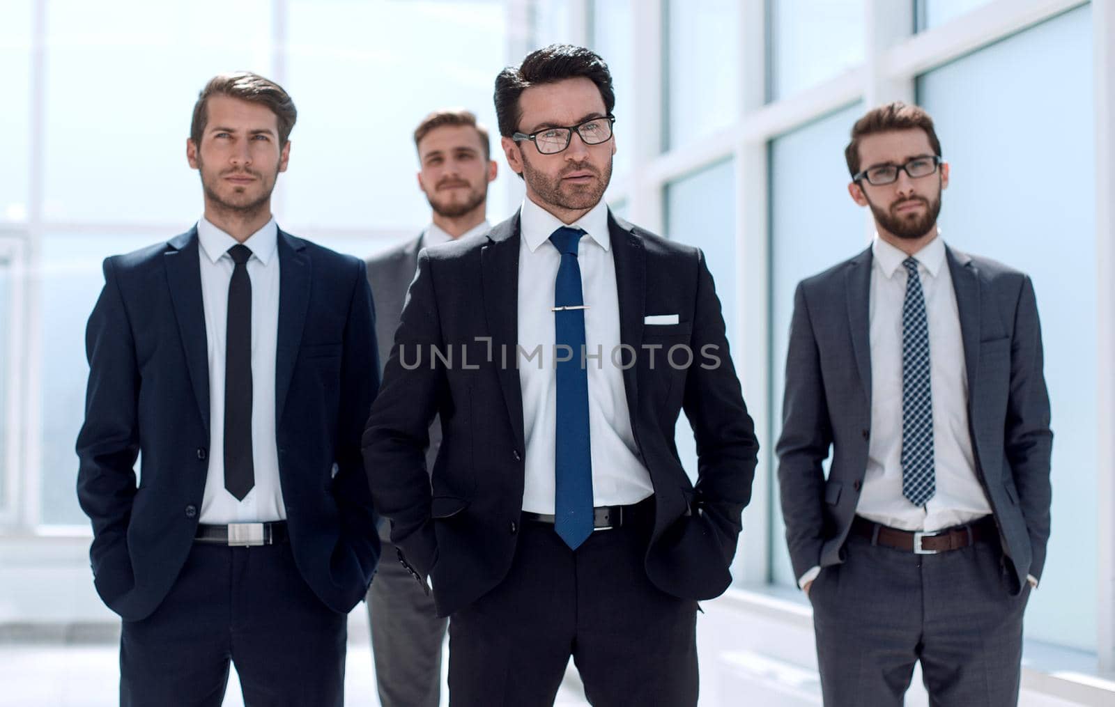group of business people standing in the office.the concept of teamwork