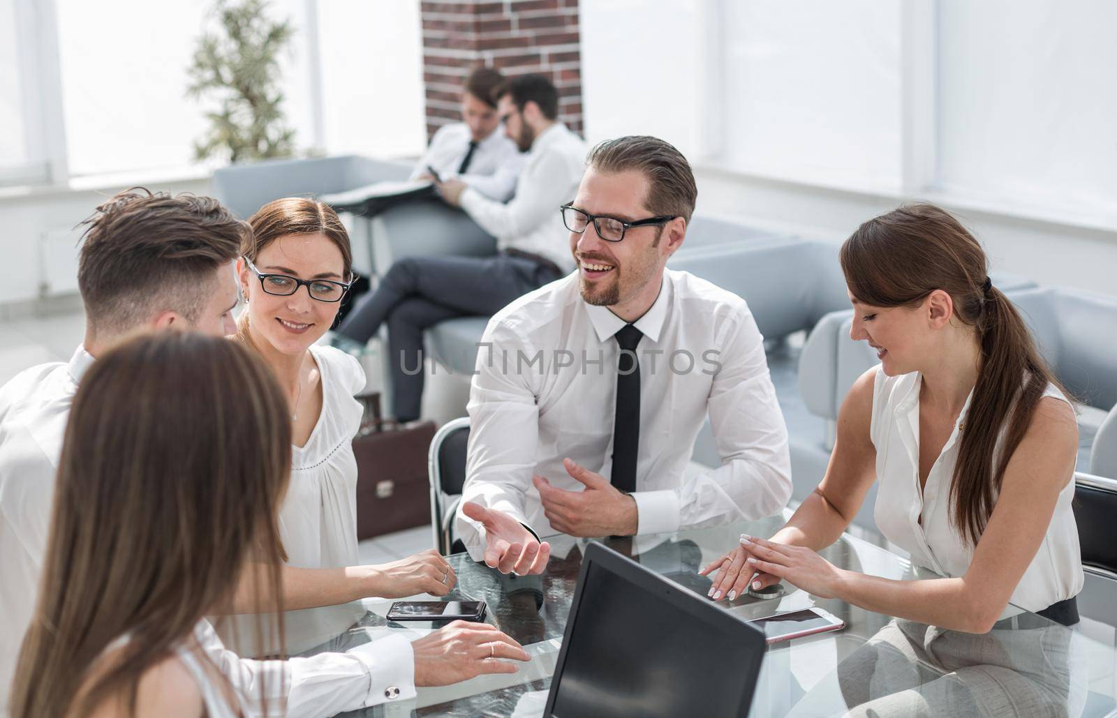 Bank employees hold a workshop.business concept