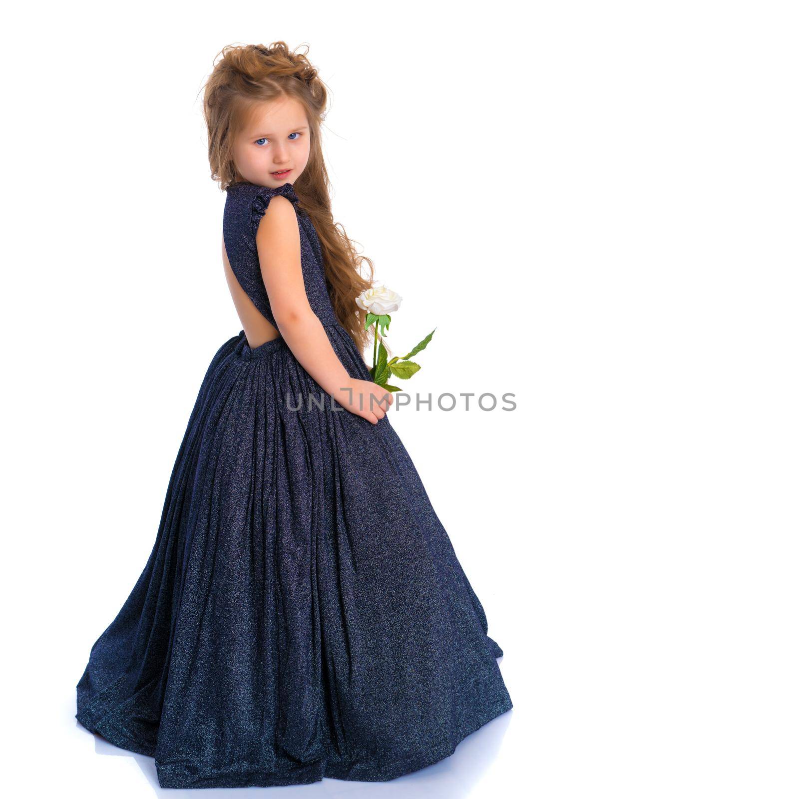 Little princess in white dress by kolesnikov_studio