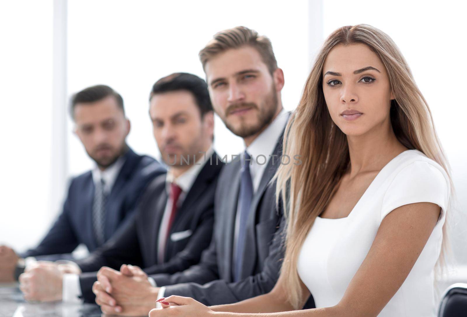 serious business team at a workshop by asdf