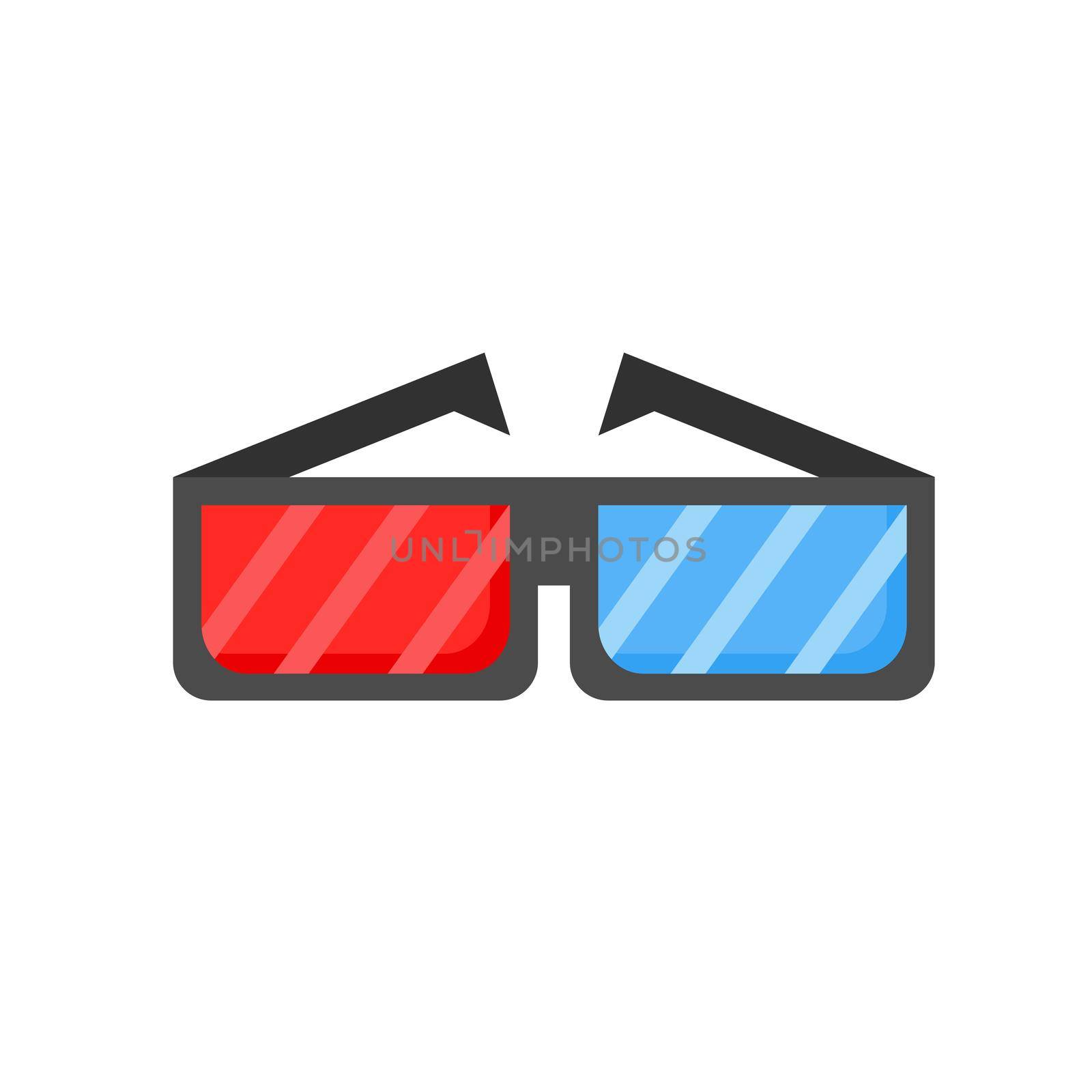 3d glasses icon. Flat design style modern vector illustration. Isolated on white. Elements in flat design.