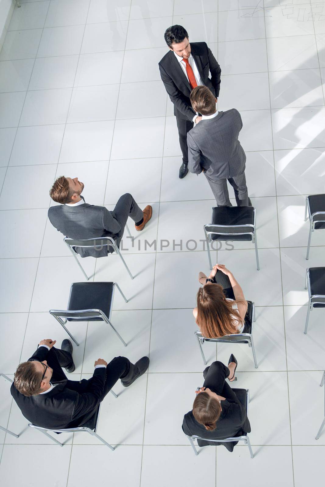 Business people at a conference, top view by asdf