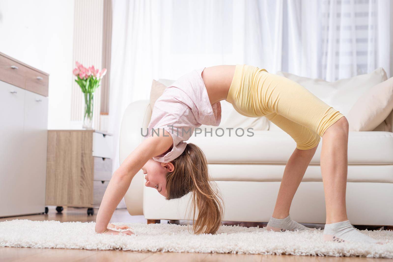 Athlete doing workout at home by GekaSkr