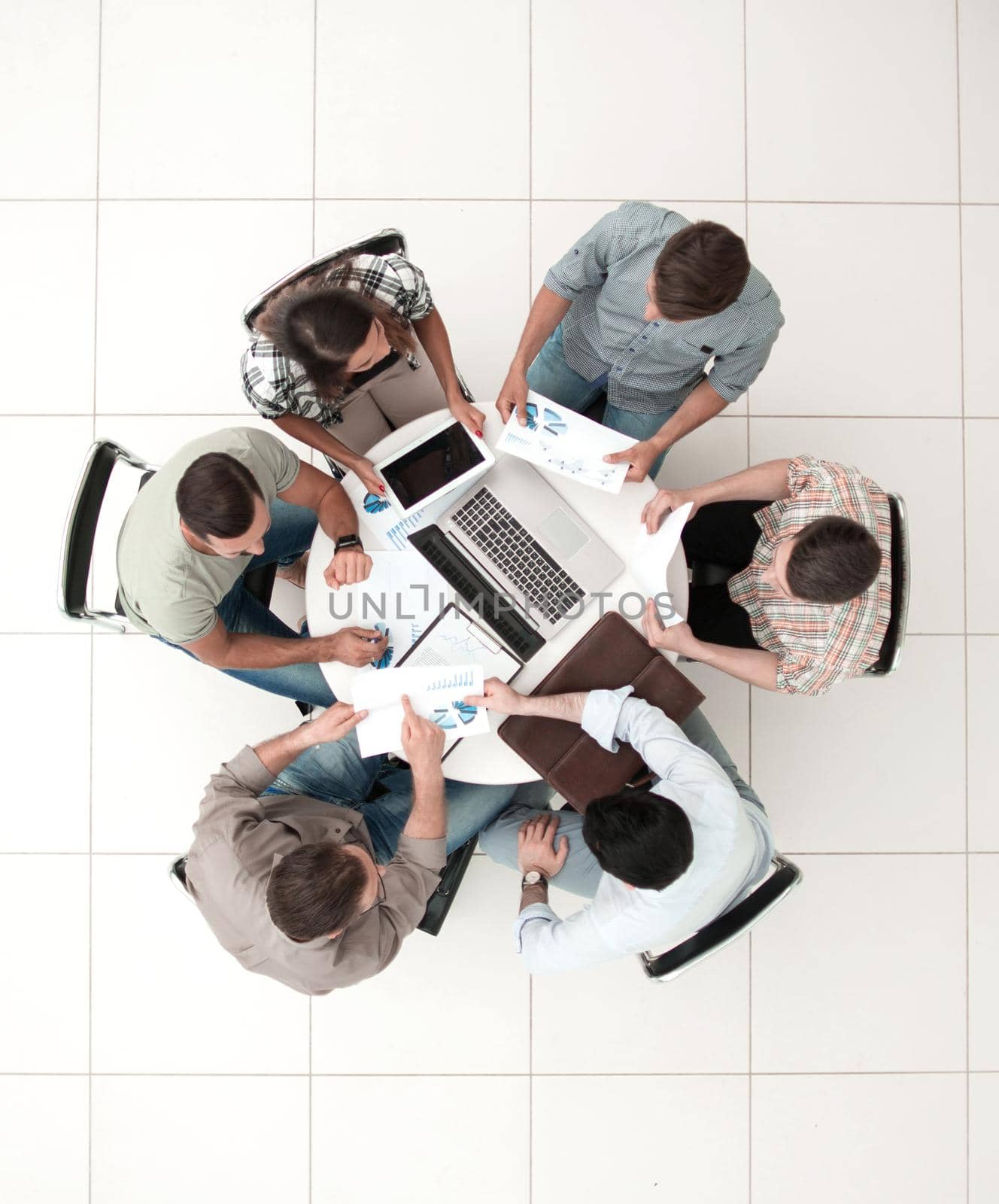 top view.business team making a financial report.photo with copy space