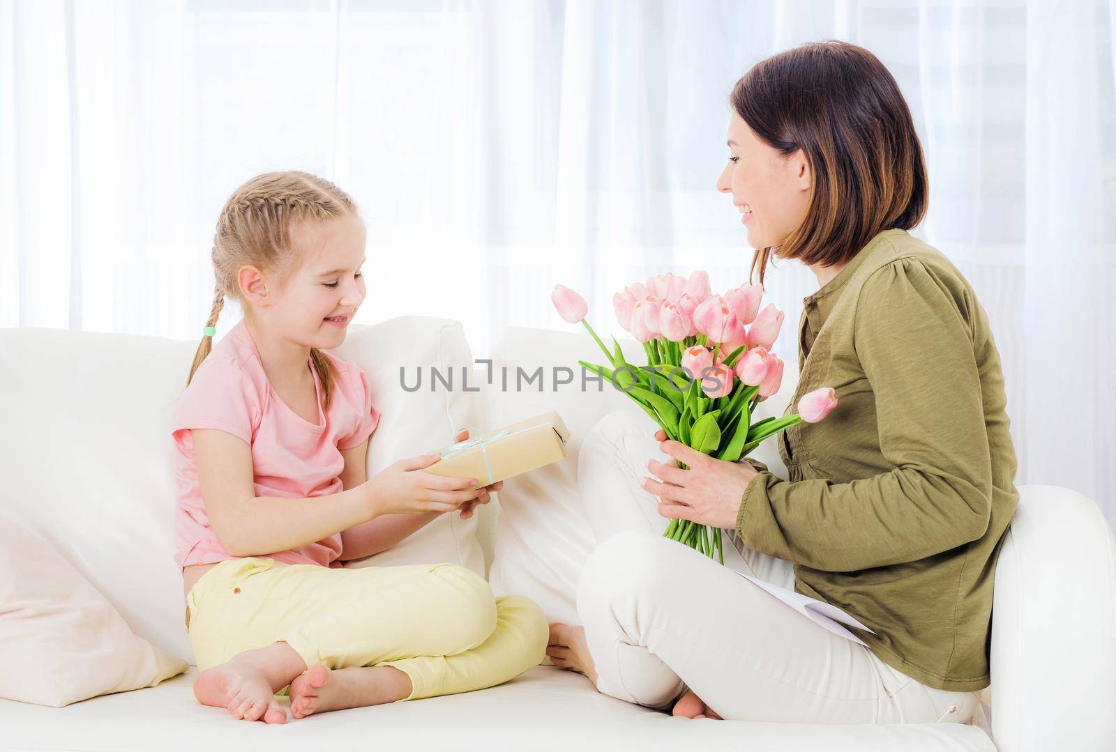 Kid gifting box to mom on Mothers day by GekaSkr