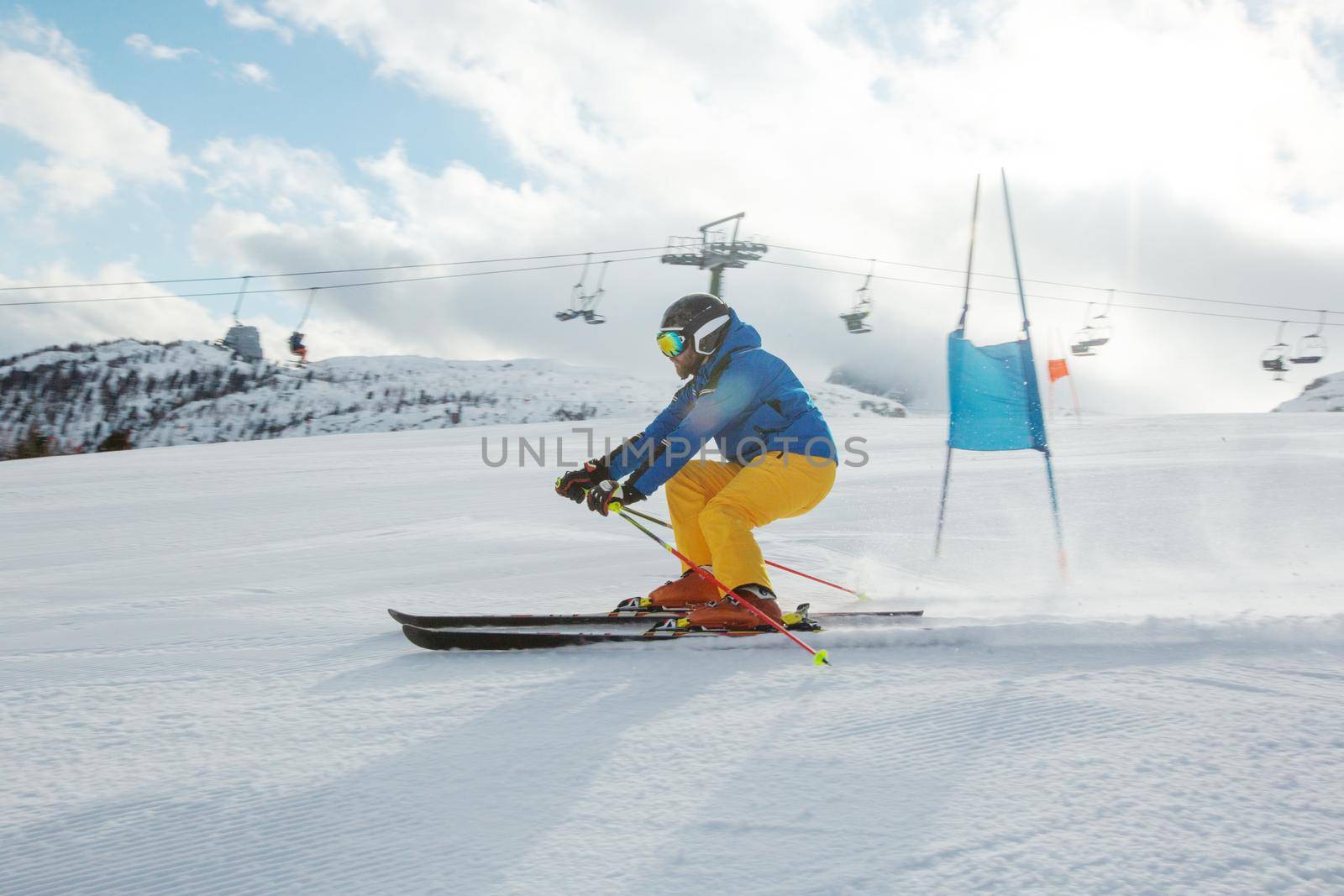 Slalom Skier attacks a gate by destillat
