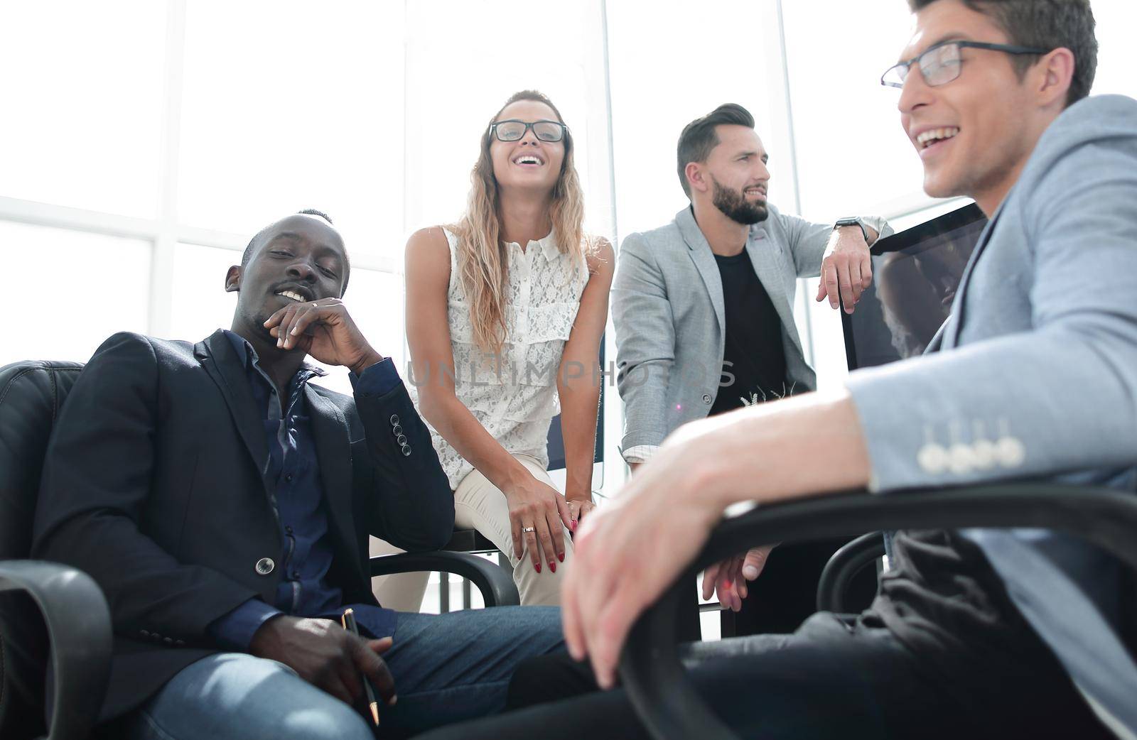 boss and successful business team in a modern office.photo with copy space