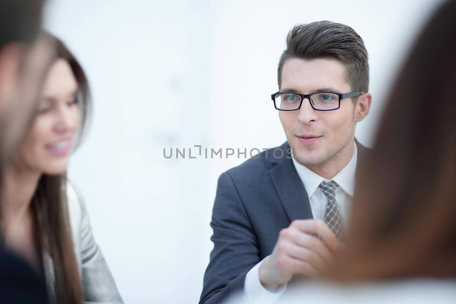close up.a young businessman discusses new ideas with the business team.photo with copy space
