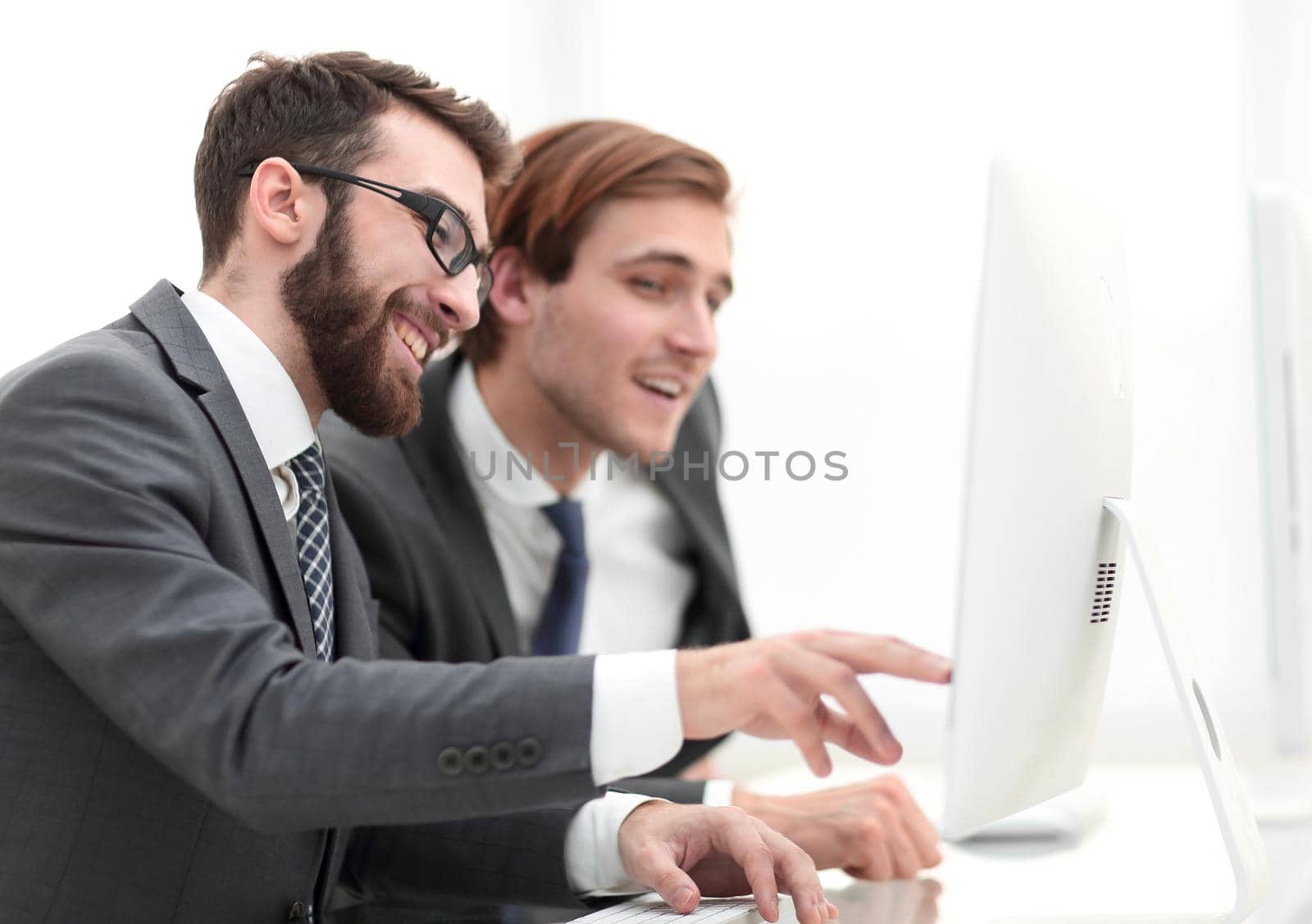 two businessmen are discussing a new project. photo with copy space