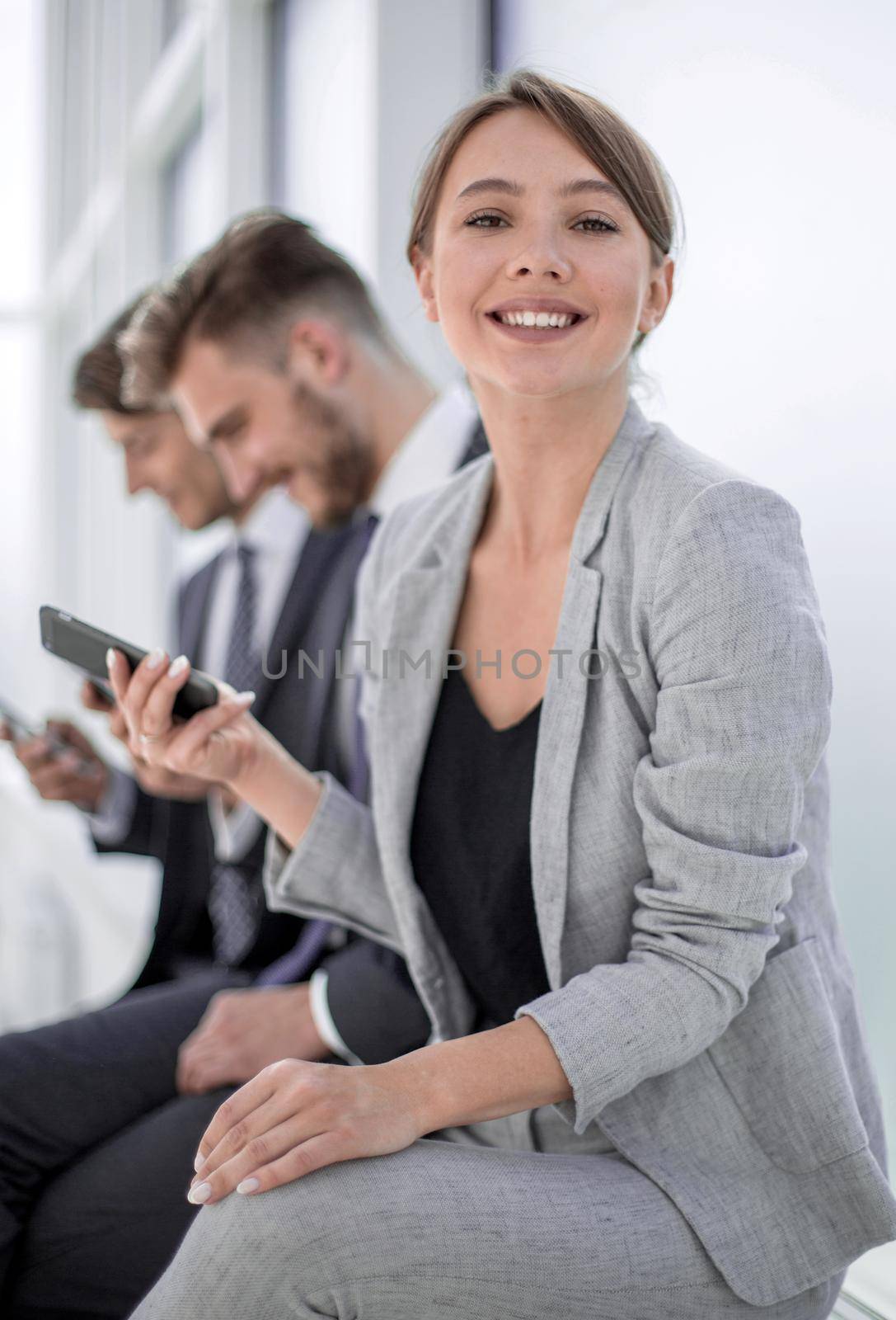 portrait of a young business woman.people and technology
