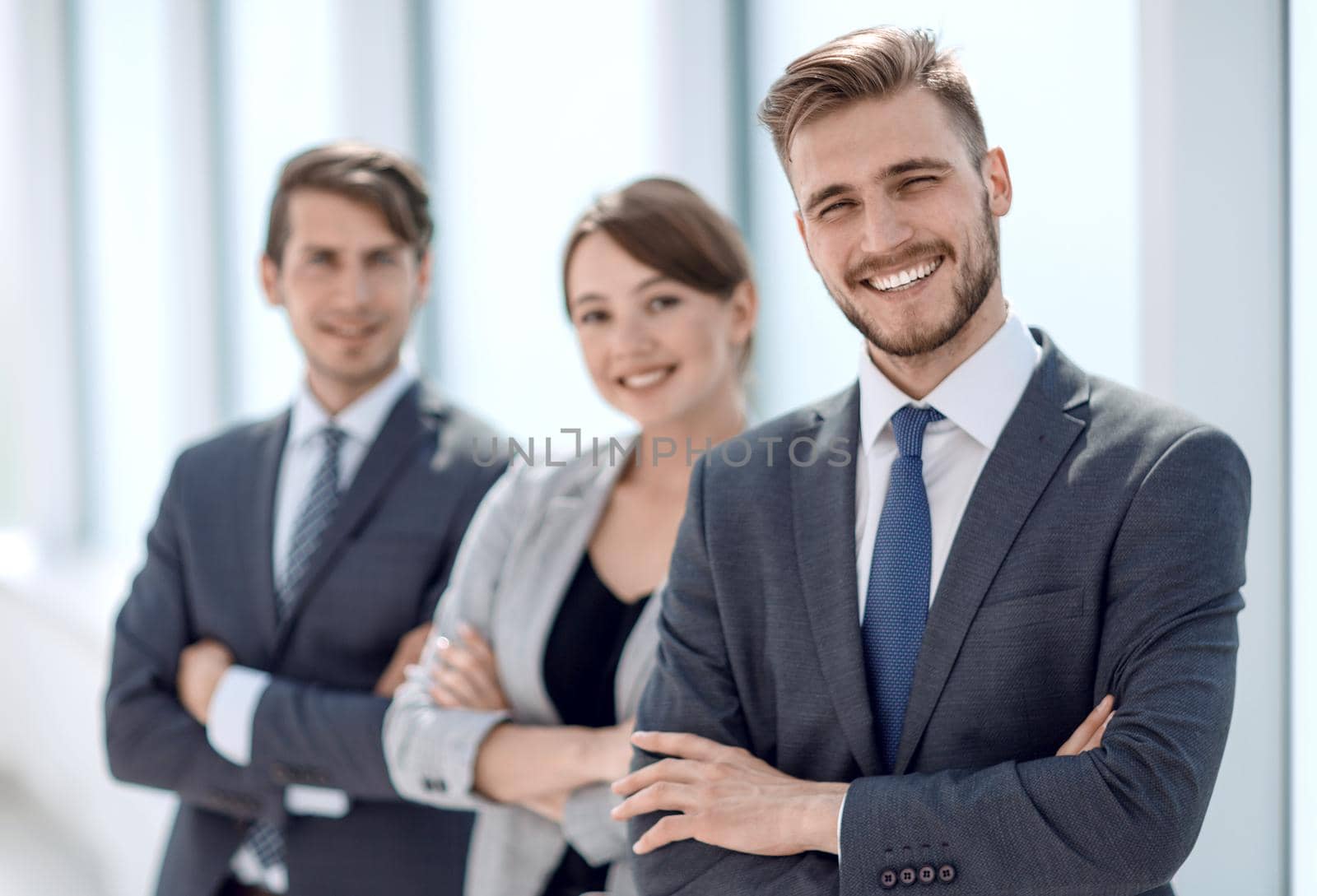 businessman and his colleagues standing together.photo with copy space