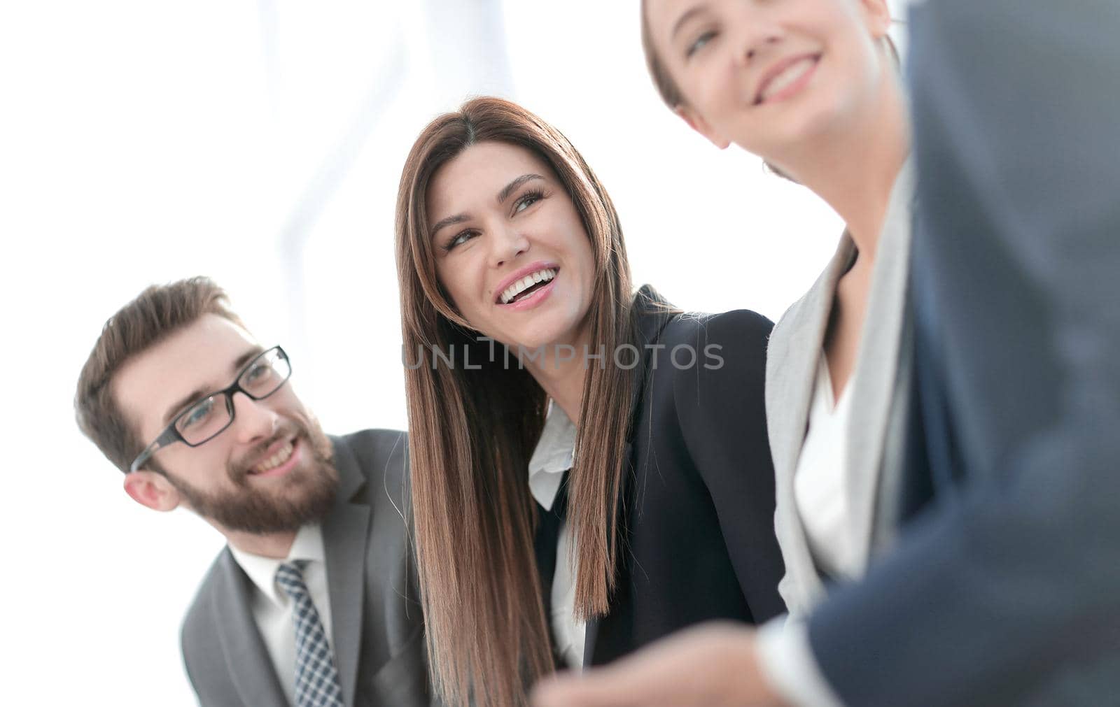 close up.successful employees listen to their boss.the concept of teamwork
