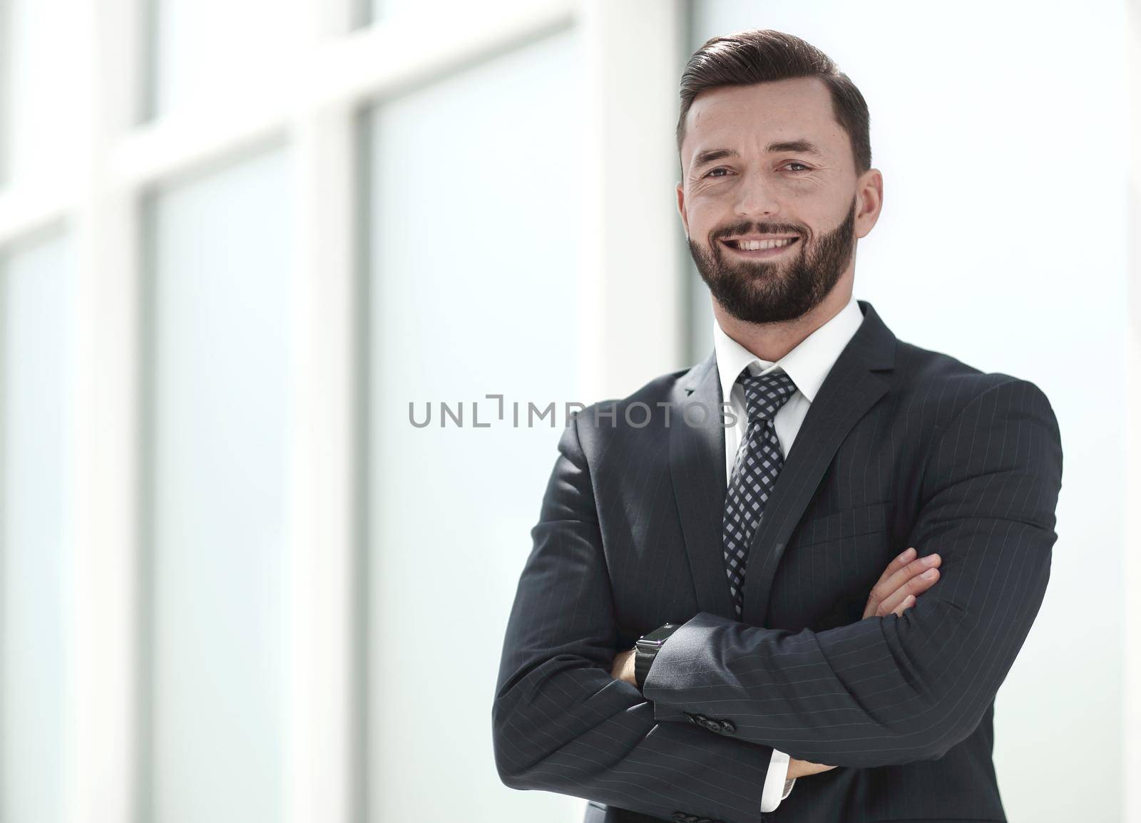 portrait of a smiling successful businessman.photo with copy space