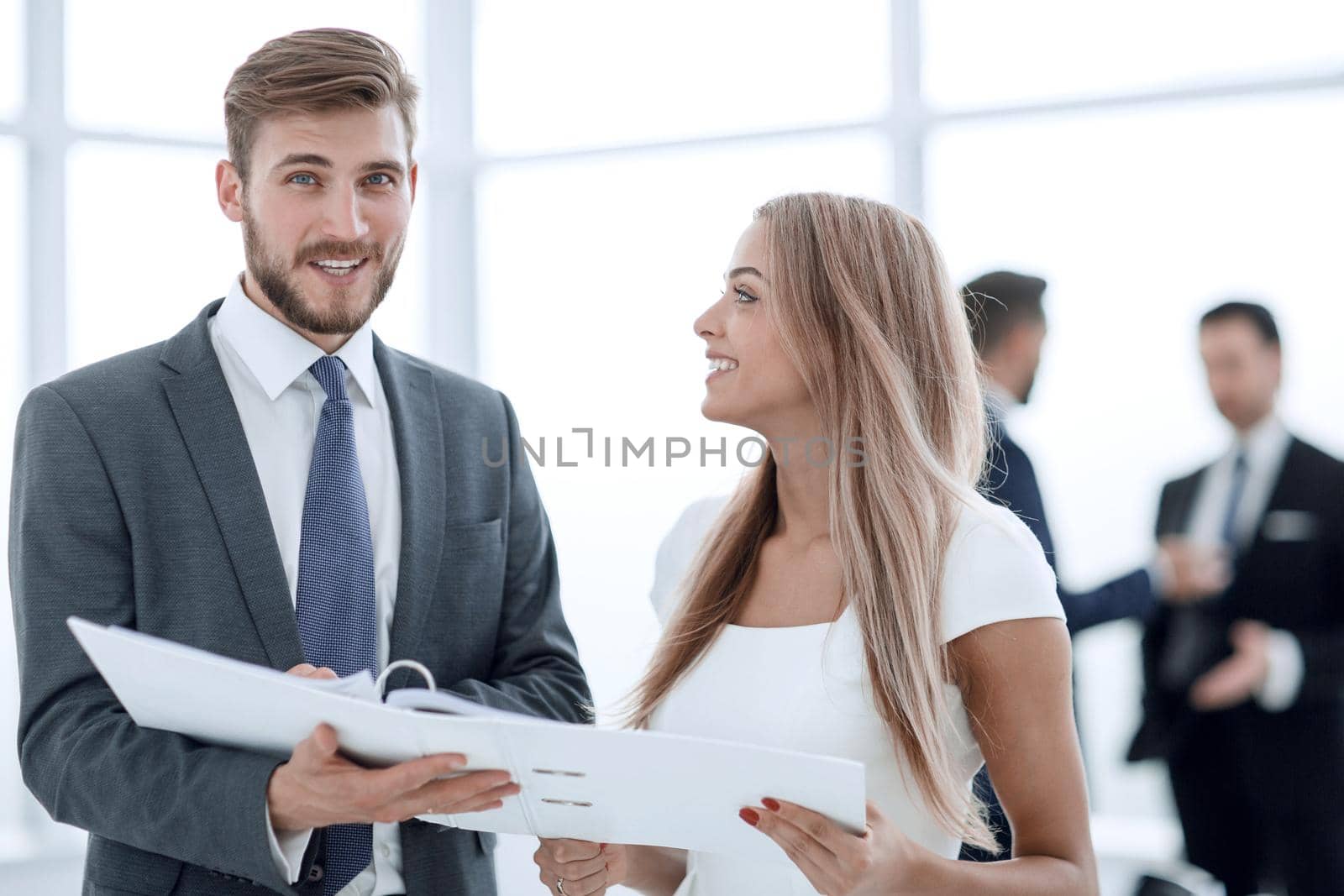 close up.Manager discussing with the client the business document
