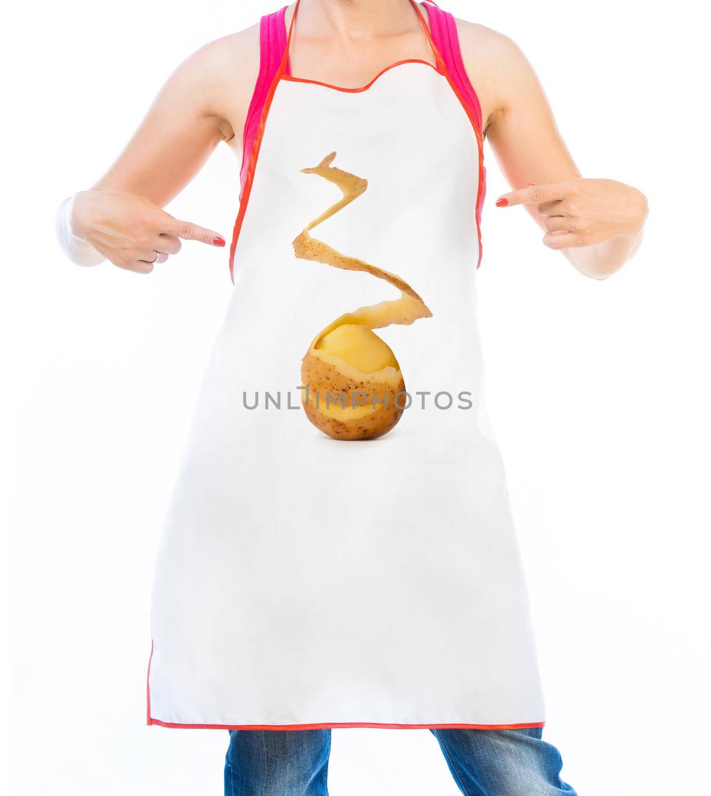 Beautiful woman in kitchen apron by GekaSkr