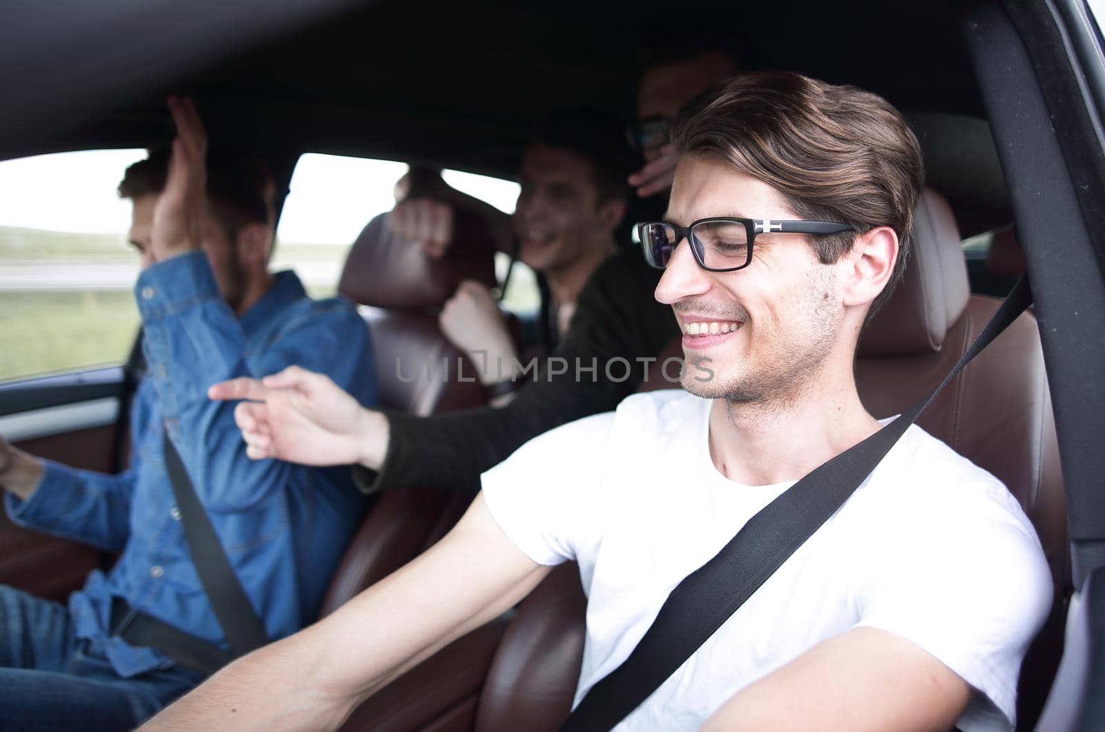 transportation, people and vehicle concept - close up of businessman driving car