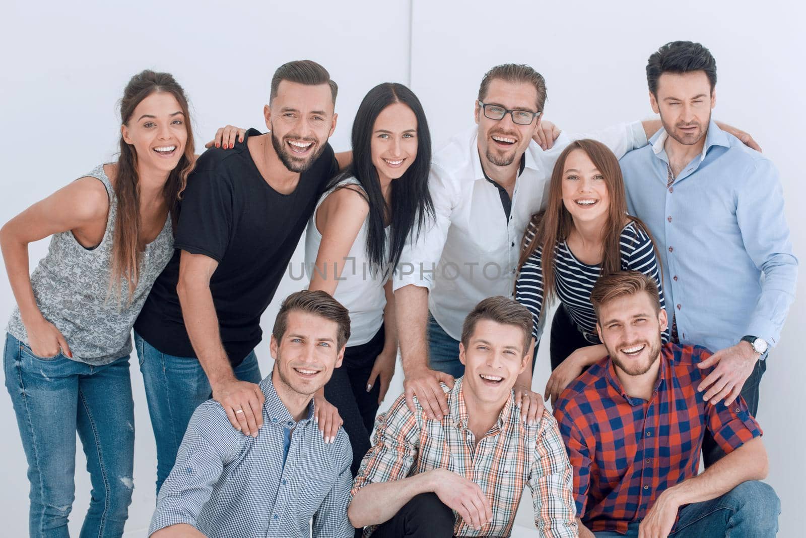 portrait of creative business team.isolated on light background