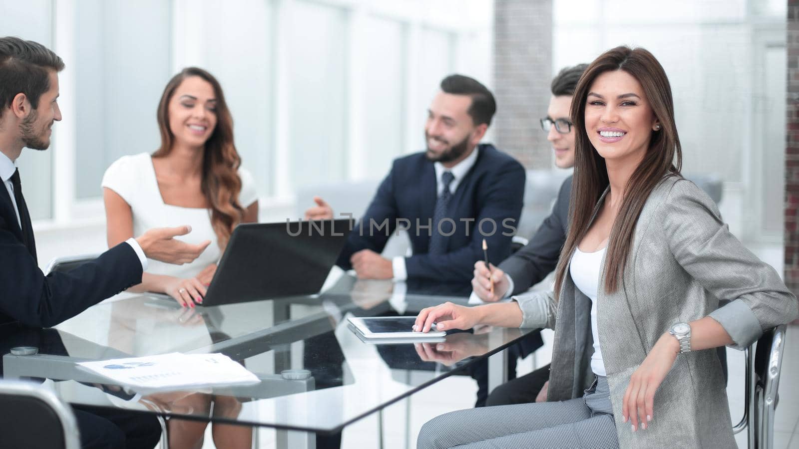 business team discusses new ideas at a business meeting.photo with copy space