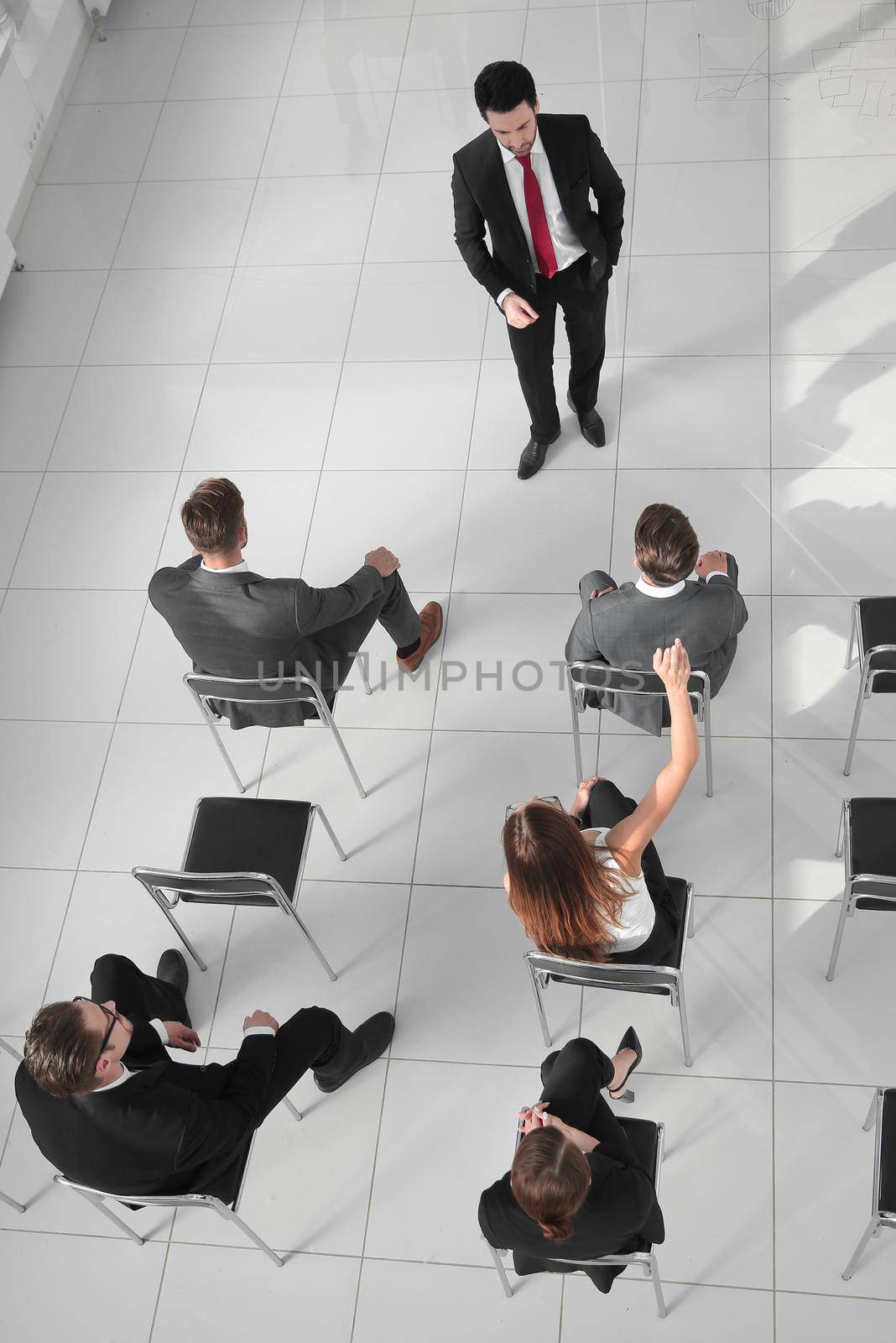 top view of the company's shareholders at a meeting