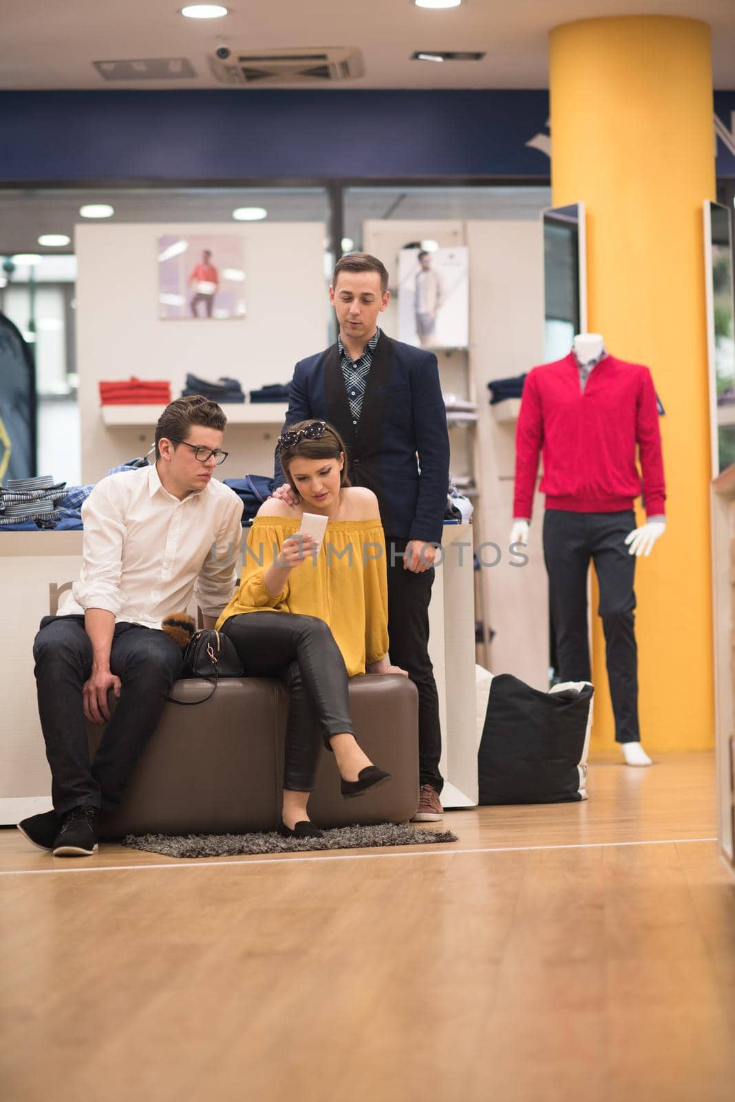 group of best friend shopping in big mall by dotshock