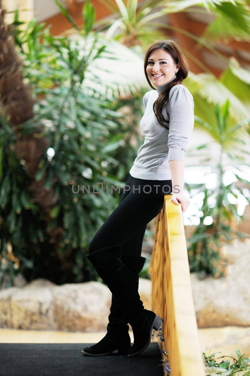 beautiful young woman student portrait while relax on coffee break