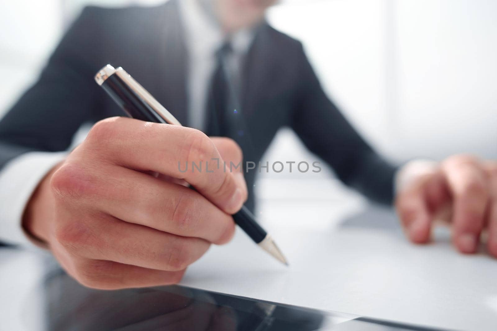 close up.businessman signing contract.business concept