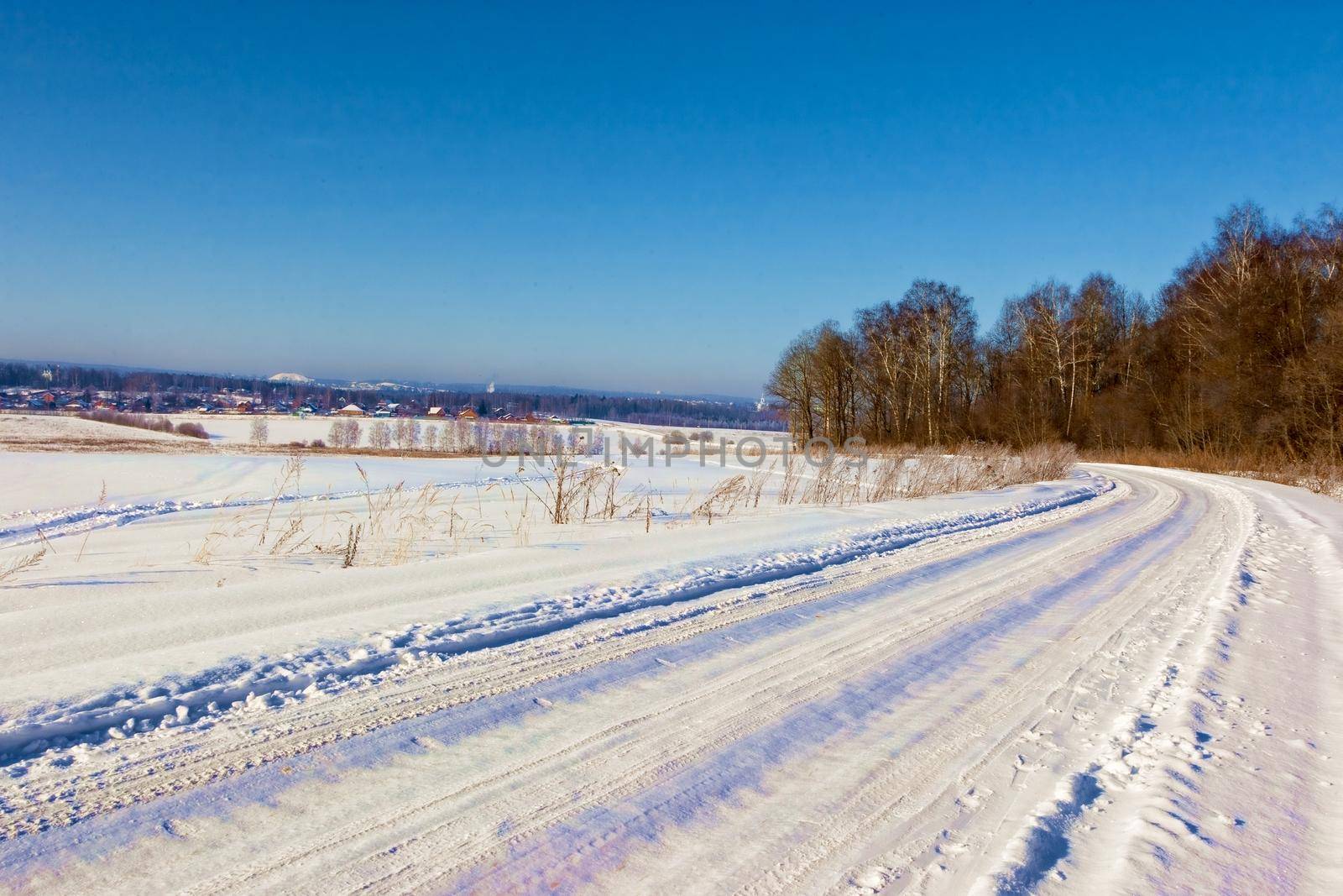 Beautiful winter landscape in the Moscow region. by kolesnikov_studio