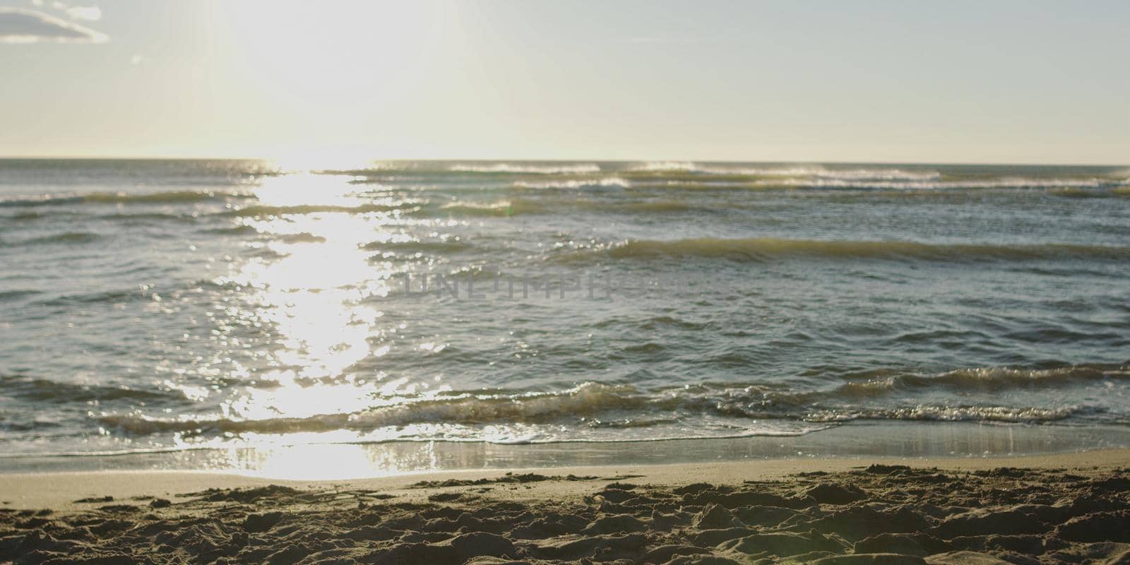 Sea beach and nobody on autumn day