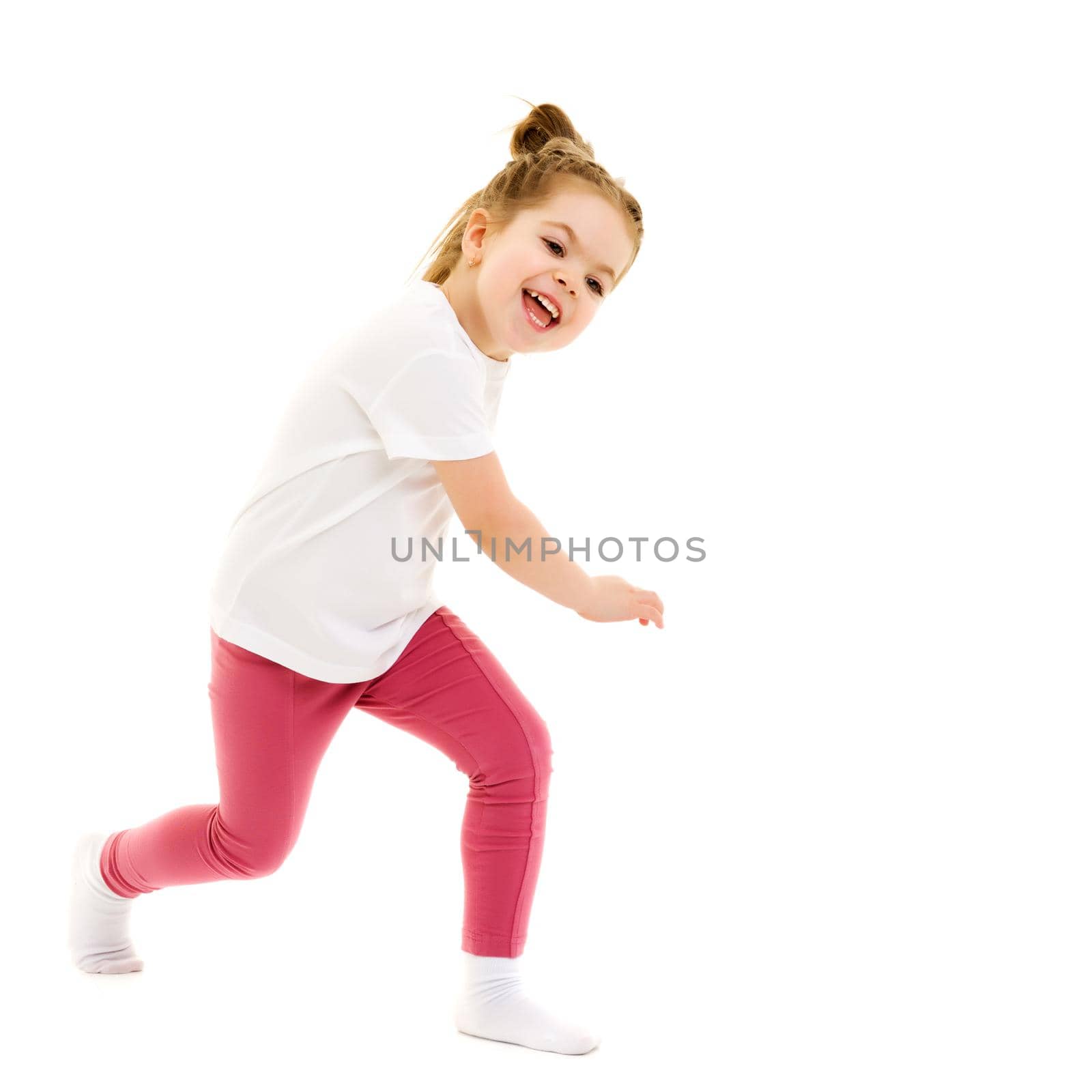 Beautiful little girl laughing. by kolesnikov_studio