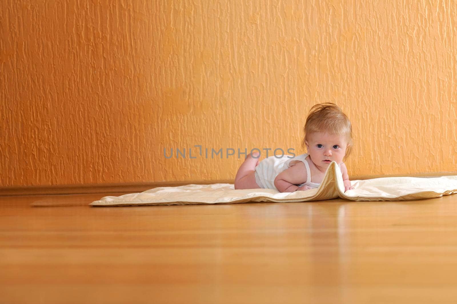 cute little baby indoor closeup portrait