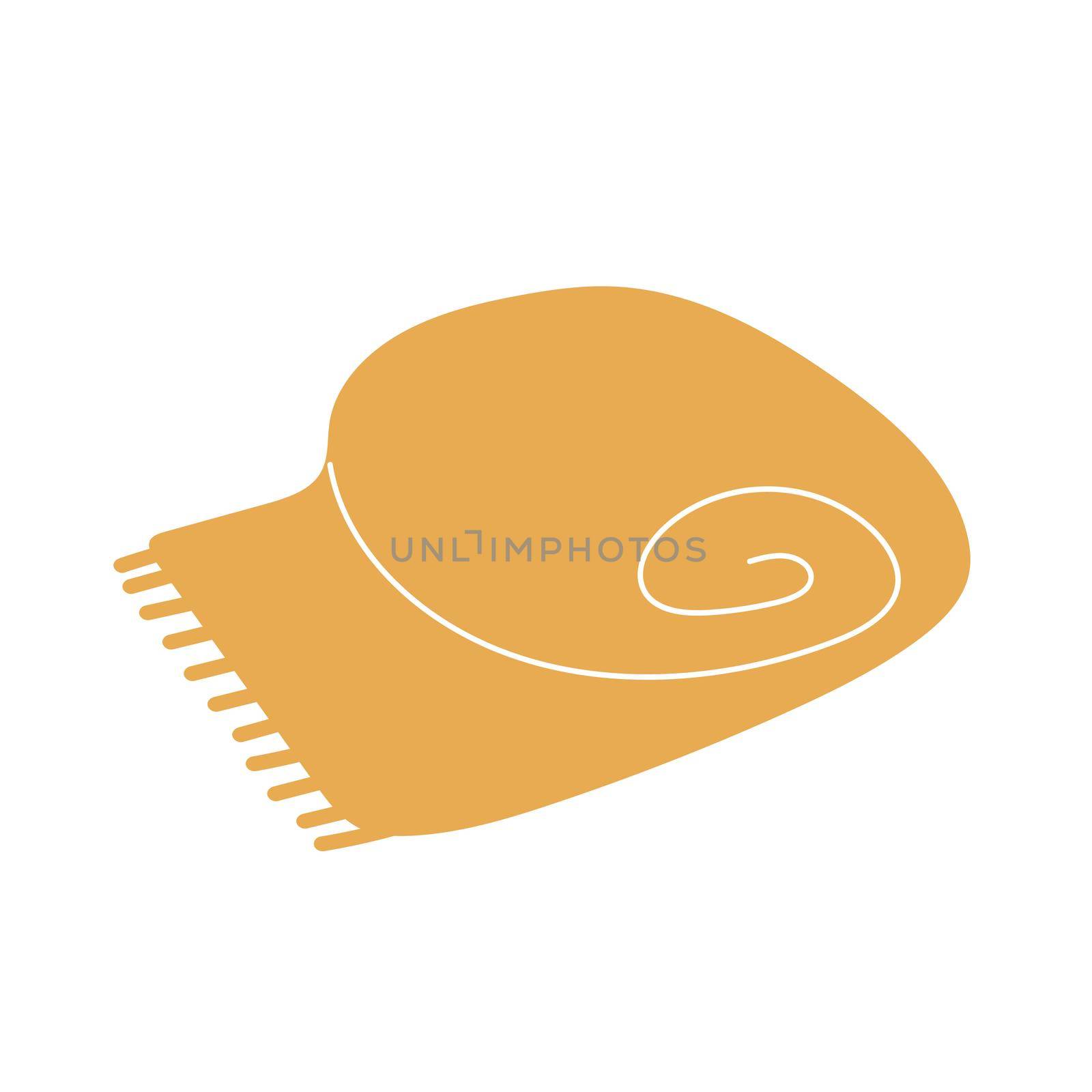 Yellow plaid. Vector illustration in a flat doodle style on a white background. Cartoon hand drawn icon