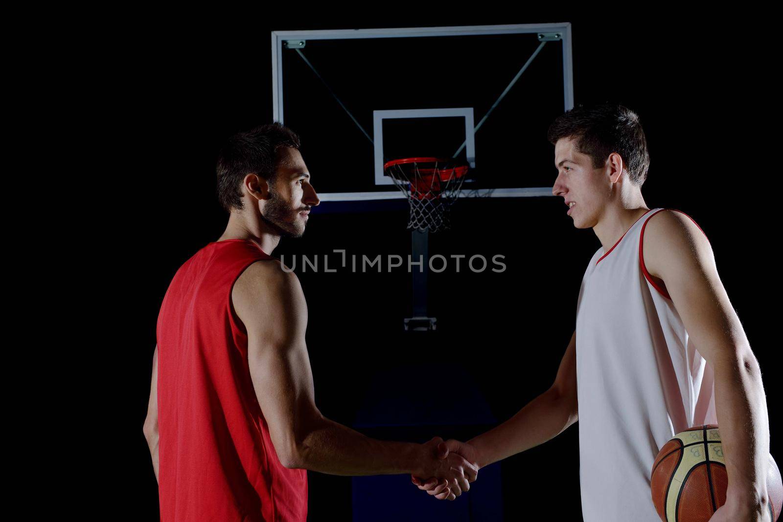 basketball game sport player in action isolated on black background