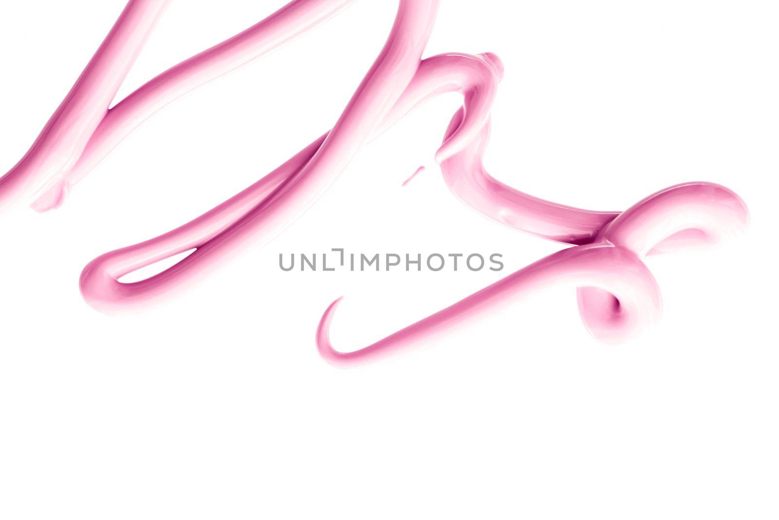 Blush pink beauty cosmetic texture isolated on white background, smudged makeup emulsion cream smear or foundation smudge, cosmetics product and paint strokes.