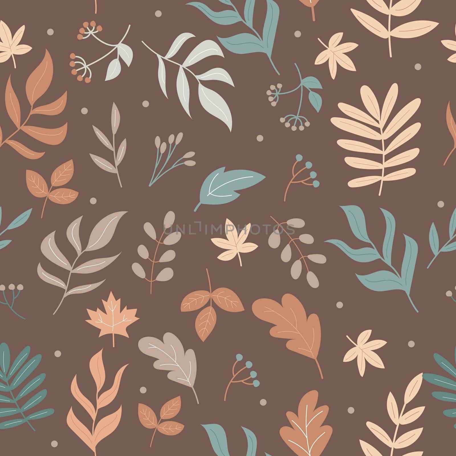Autumn elements seamless pattern. Endless pattern for packaging by natali_brill