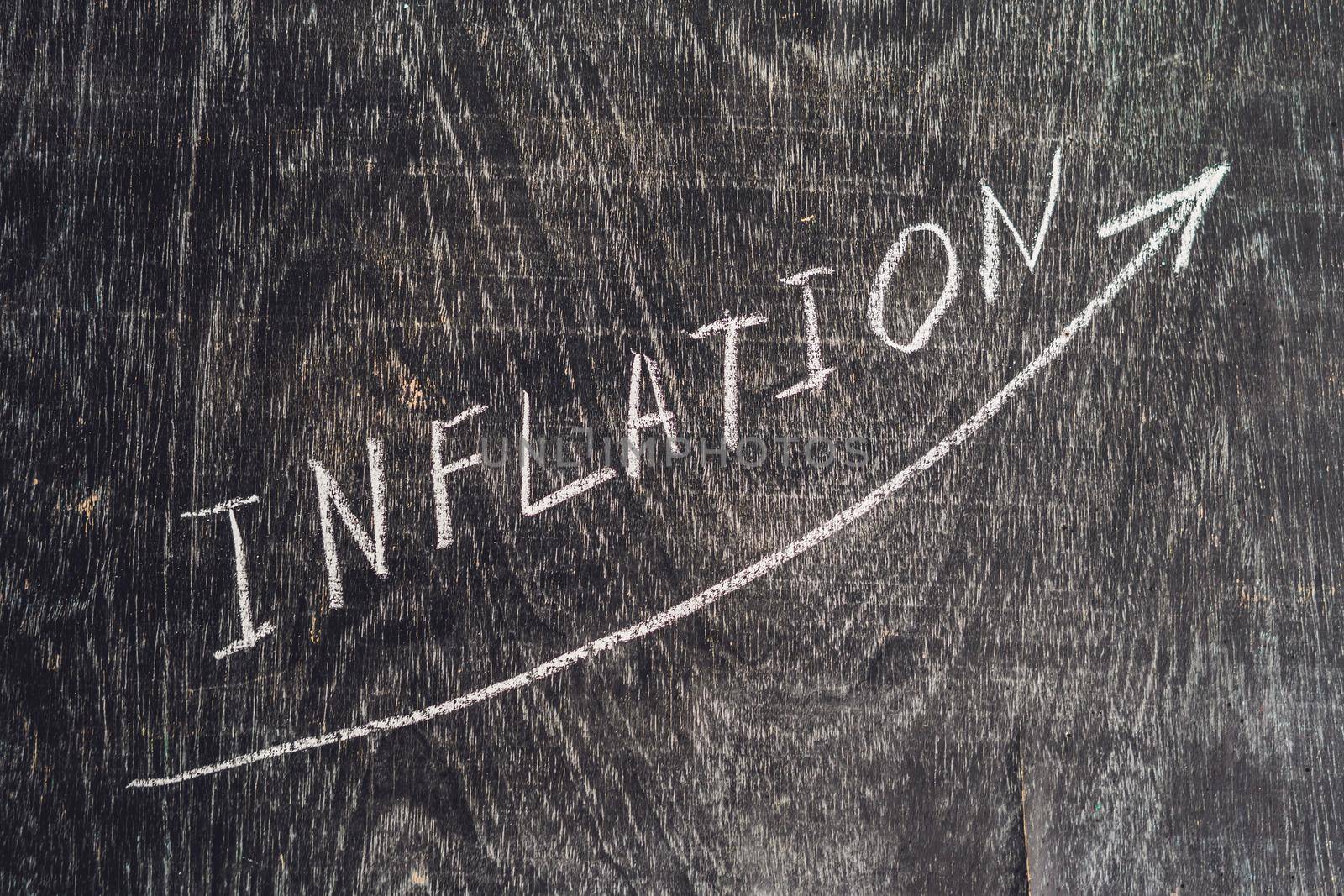 Growth inflation chart and word inflation on the board by galitskaya
