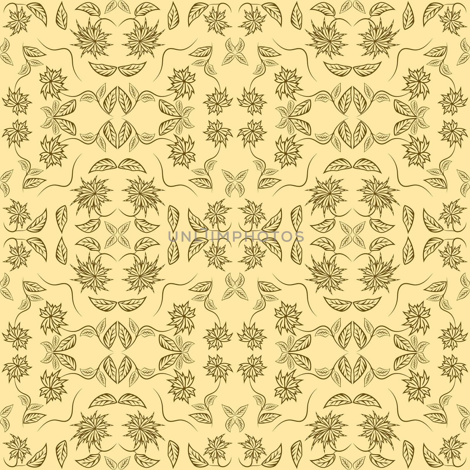 flower print pattern background with leaves, flowers, berries, for fabrics, wallpaper, interior, wall-coverings.  pattern with flowers and plants, floral illustration.