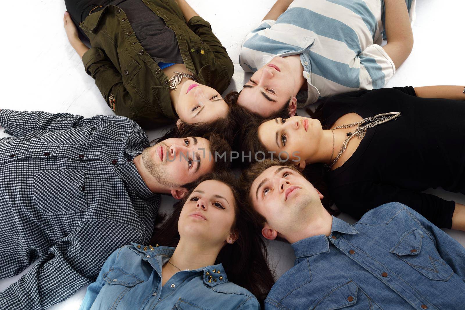 happy teens people group isolated on white background