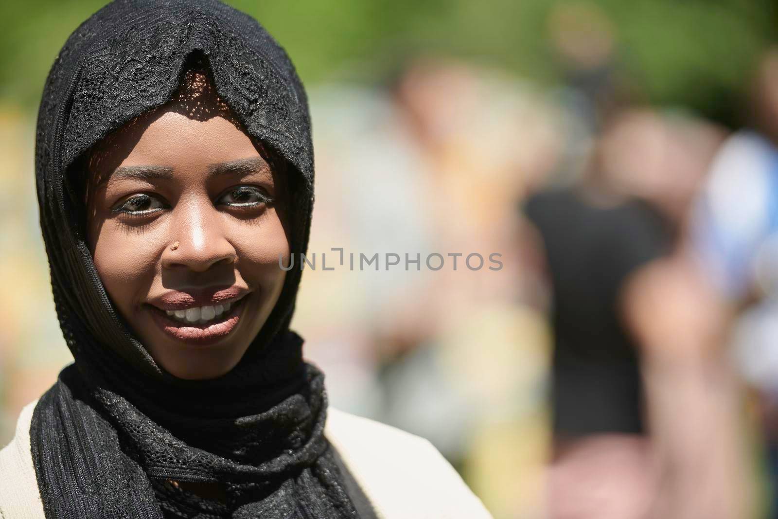 black african businesswoman portrait  wearing traditional Islamic clothes