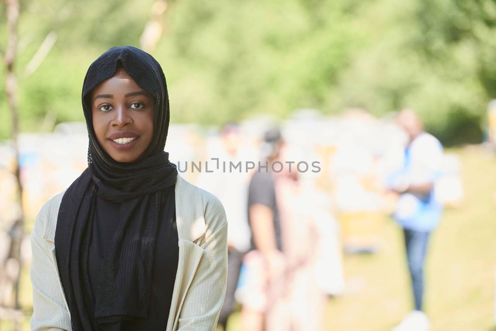 black african businesswoman portrait  wearing traditional Islamic clothes