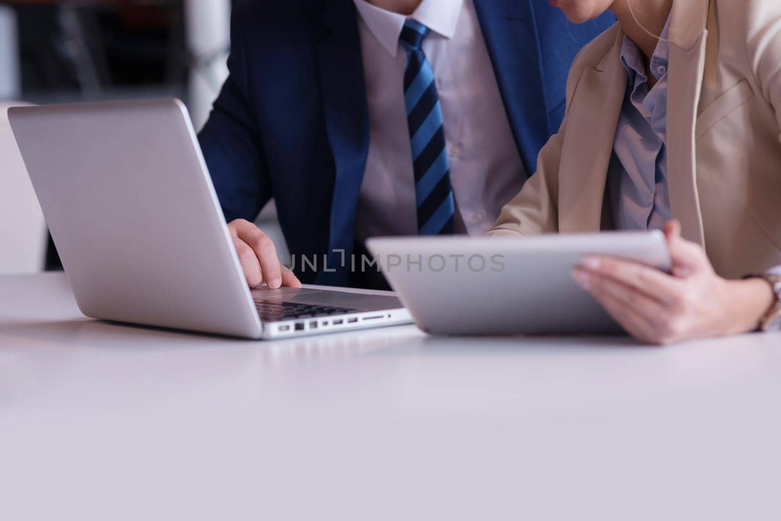 young business people group have meeting and working in modern bright office indoor