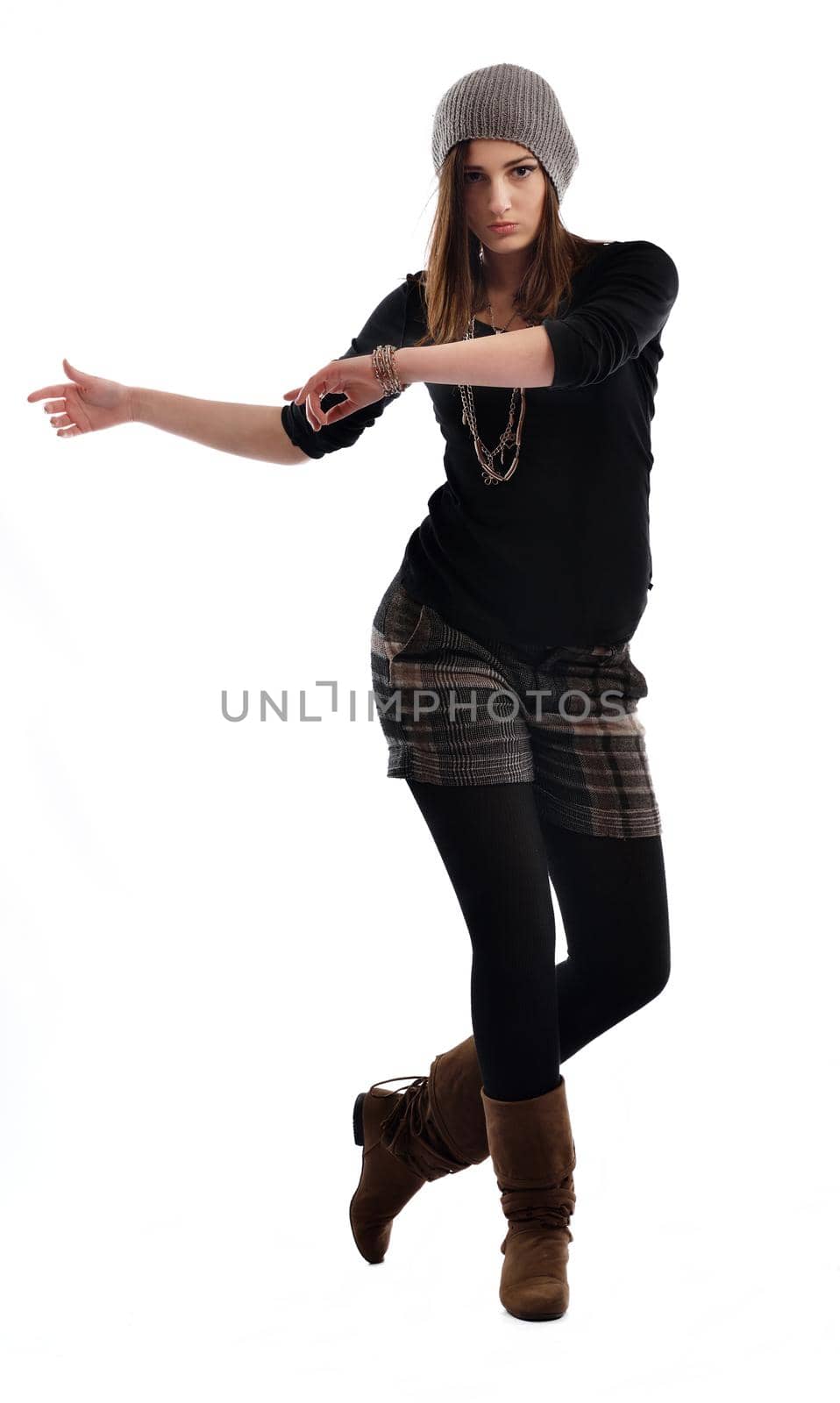 young woman dancing by dotshock