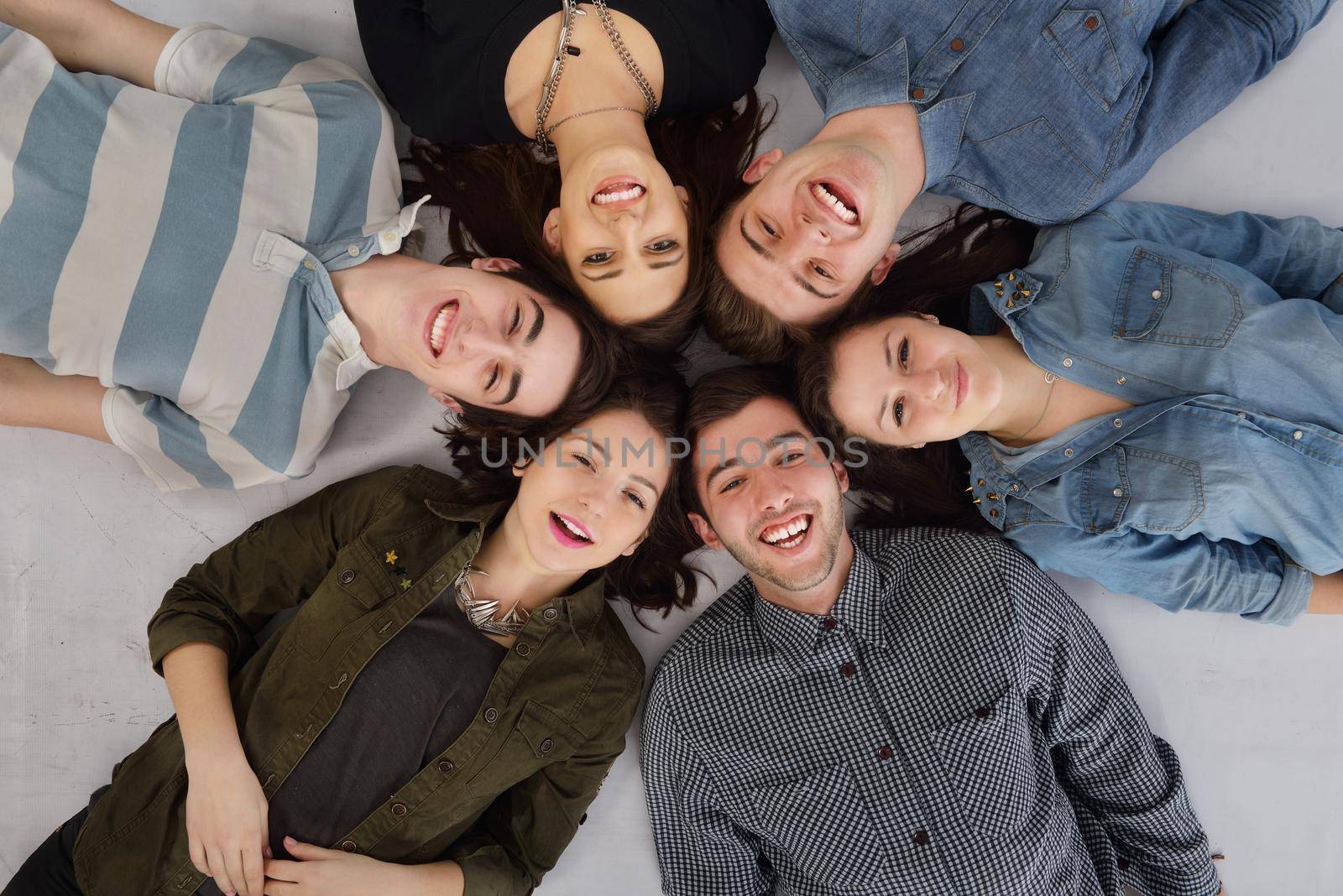 happy teens people group isolated on white background