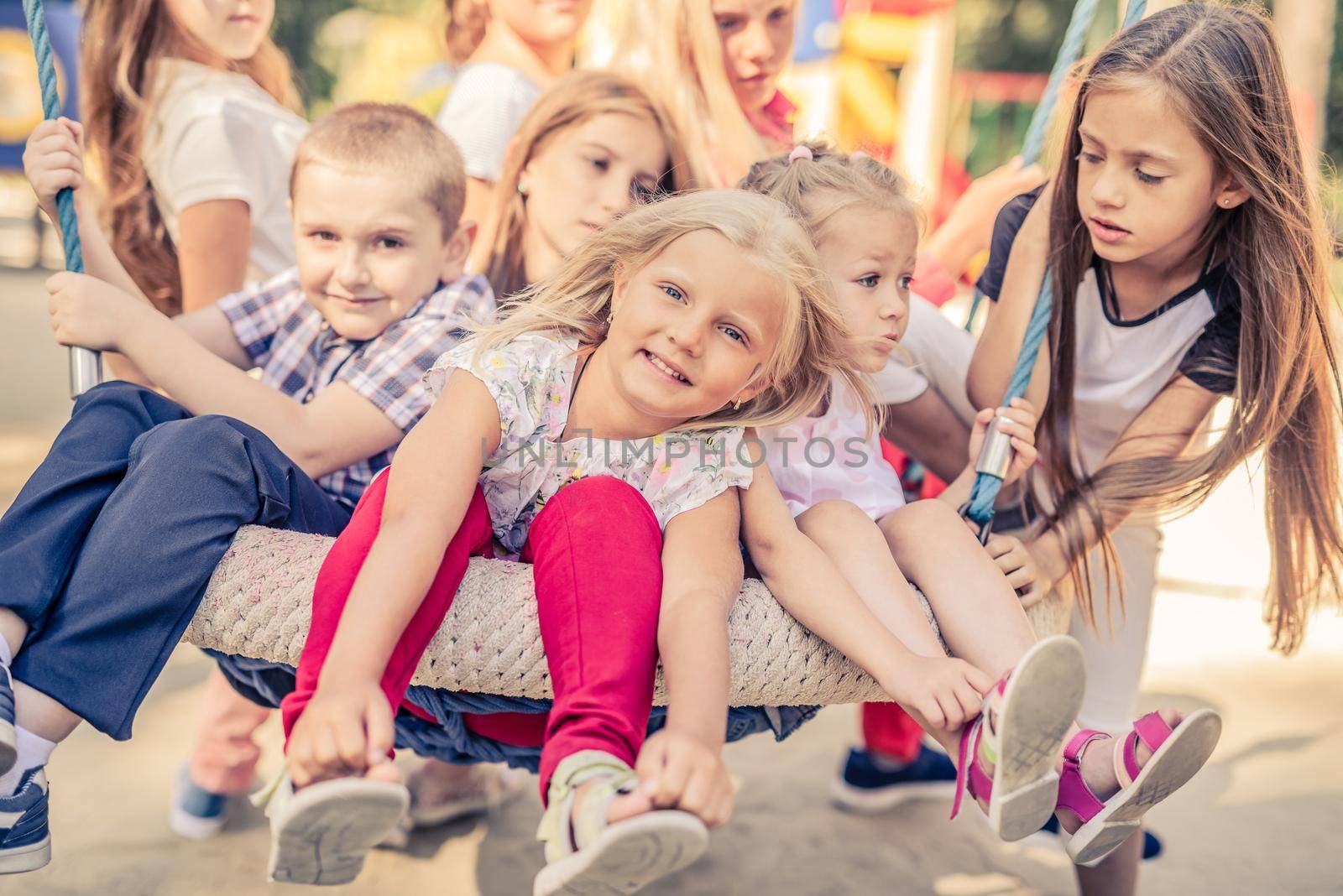 Smiling Little Kids sitting together