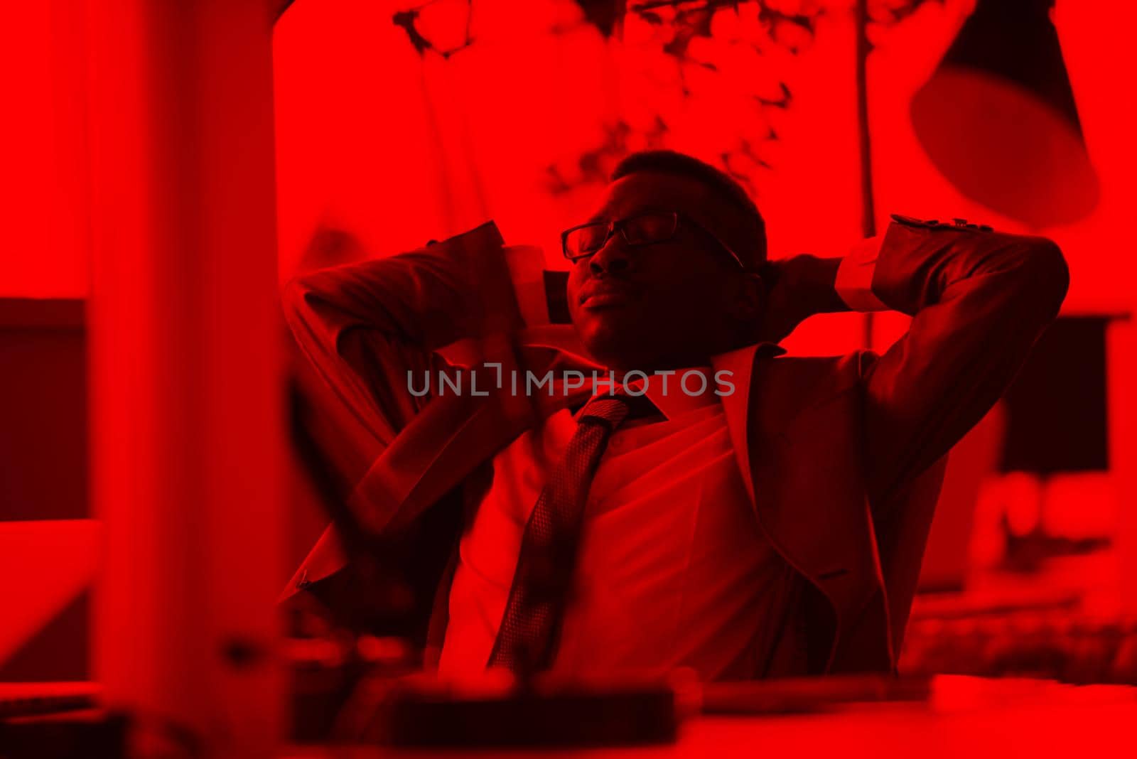 happy young business man portrait in bright modern office indoor