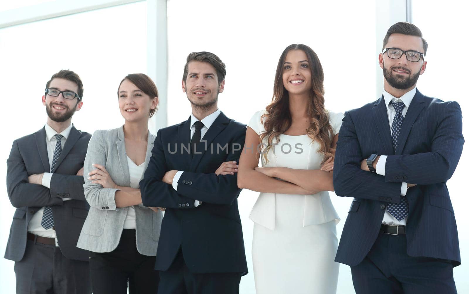 successful business team standing in a row in the office.photo with copy space